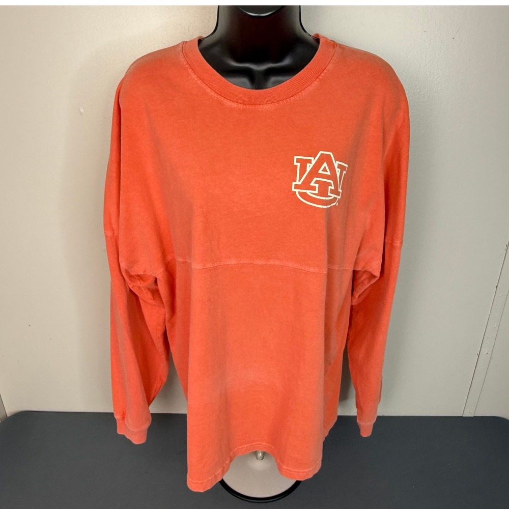 Venley Shirt Womens S Auburn War Eagle Spirit Jersey Orange Long Sleeve Cotton